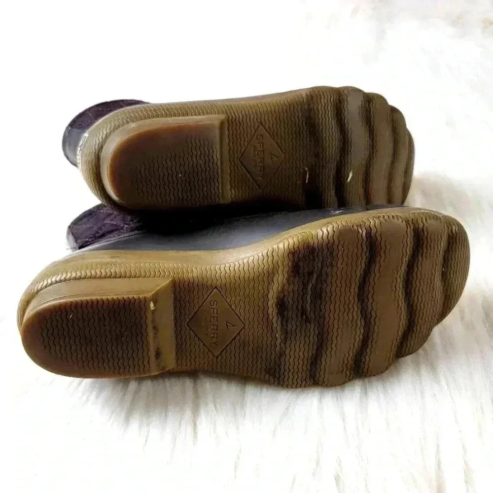 Rare Sperry Saltwater Burgundy & Brown Duck Boots - 6 - Picture 4 of 9